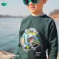 Preview: Bügelbild Frosch auf Skateboard